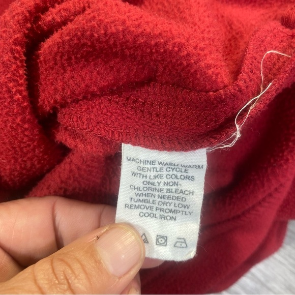 Bass Red Fleece Pullover Jacket Sherpa Lined Size L - Picture 5 of 14